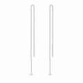 Minimalistische silberne Durchzieher-Ohrringe