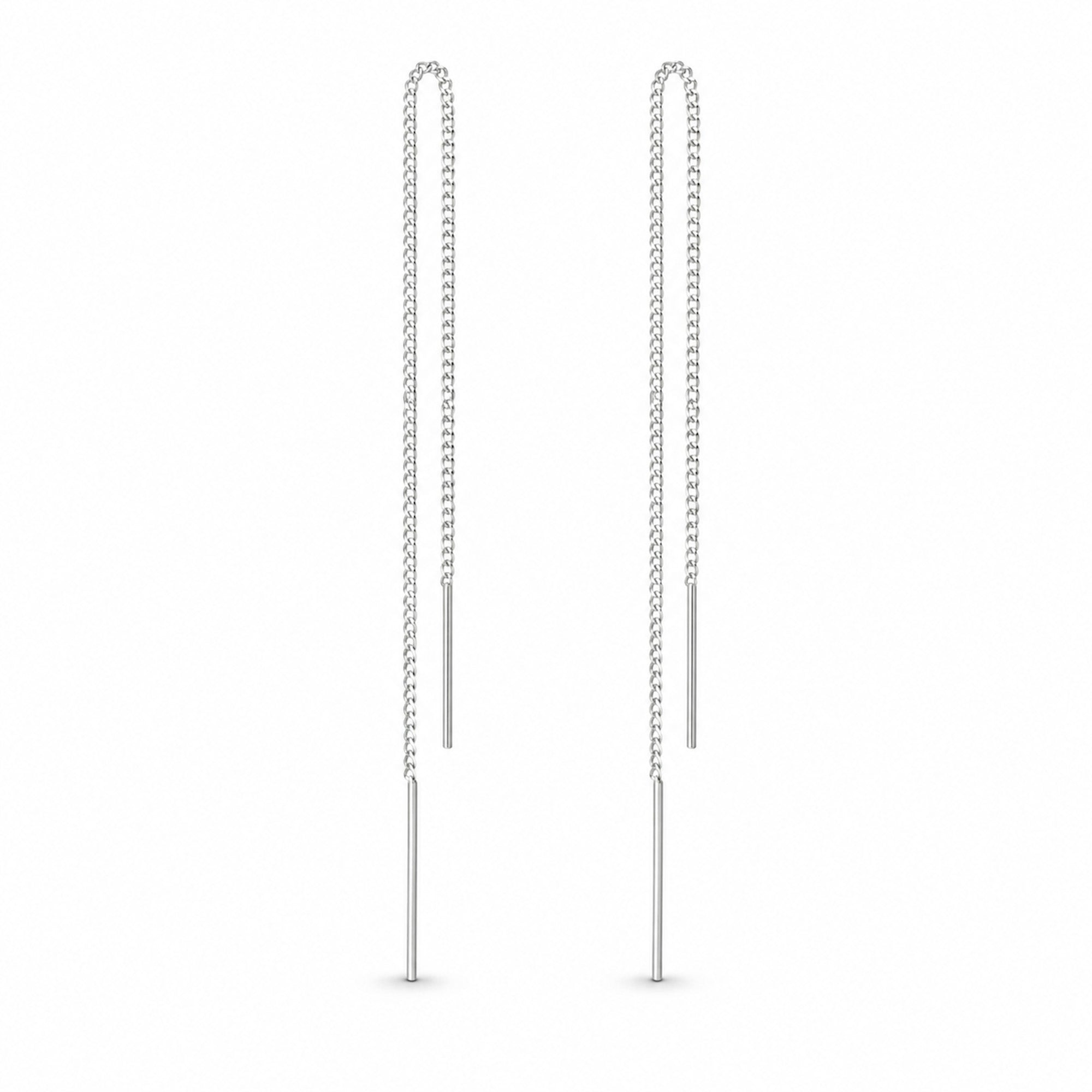 Minimalistische silberne Durchzieher-Ohrringe