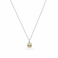 Elegante Silberkette mit champagnerfarbenem Ovalstein